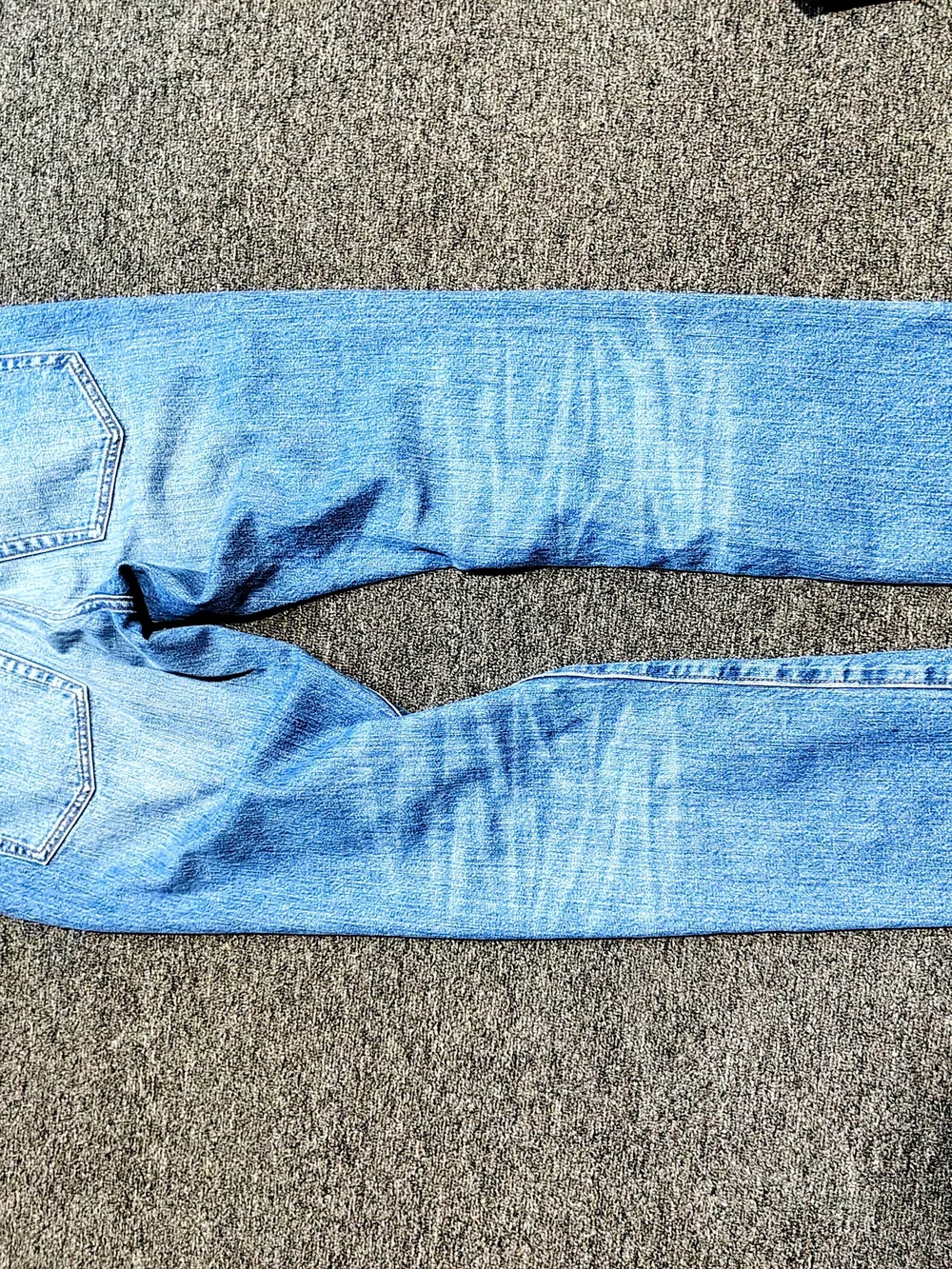 J. Crew Men's Medium Blue Denim Jeans with Contrast Gold Stitching